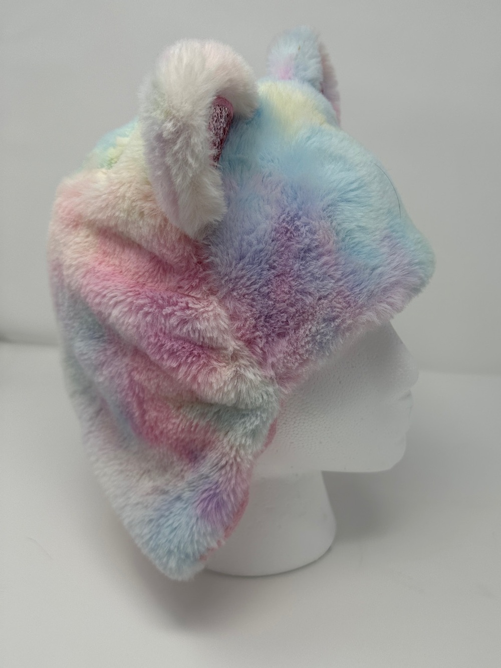 Justice - Plush Multicolor Faux-Fur Kids Hat with Ears
